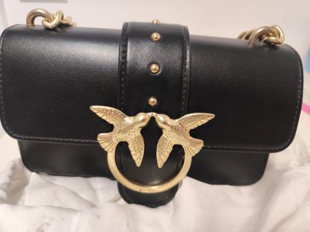 Borsa Pinko, nera in  pelle vera Love One Classic