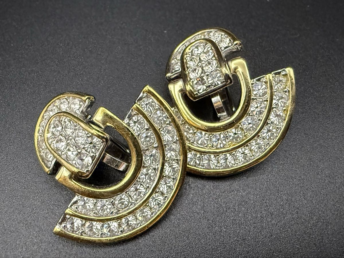Ohrringe & -stecker: Vintage-Ohrringe Cabouchon Paris - Goldfarben – Gebraucht aus Lamone von LaCantinaMagica 1