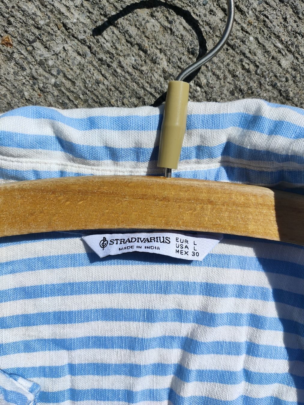 Stradivarius Camicette: Stradivarius Hemdbluse Streifen Weiss-Hellblau Gr. L – Nuovo (secondo la descrizione) da Horgen venduto da Lulusa 3