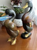 Ostern 🐣 Dekoration 2 grosse Exstravagante Enten 🦆 Pärchen