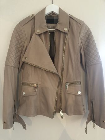 Neuwertig 3xgetragene Burberry Damen Lederjacke Gr. 34 beige