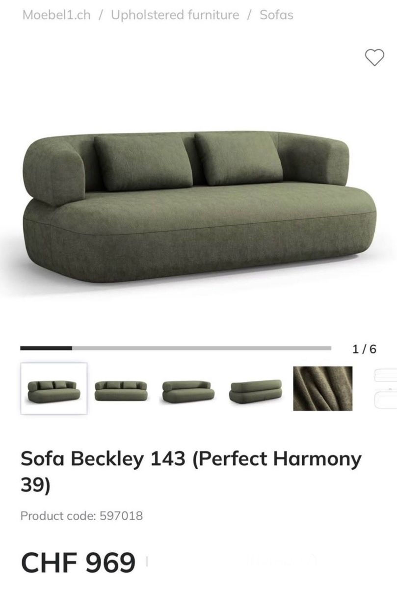 Divani: Stylish Sofa Beckley - Wunderschönes grünes Sofa – Usato da Regensdorf venduto da celerina_00