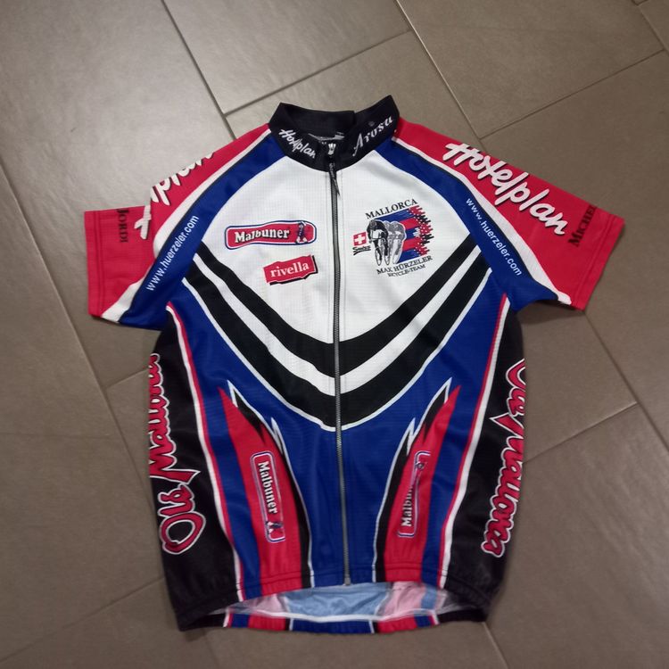 Maillot Cyclisme Course Michel Jordi Rivella Mallorca Pour Adulte, équipe Max Hürzeler, Taille S, Rouge Et Noir