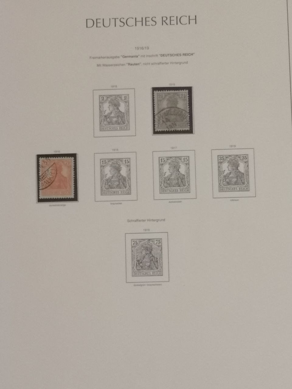 Tutti i francobolli: Deutsche Briefmarken 1916-1920. 10 Seiten. – Usato da Bern venduto da Yunkom 9