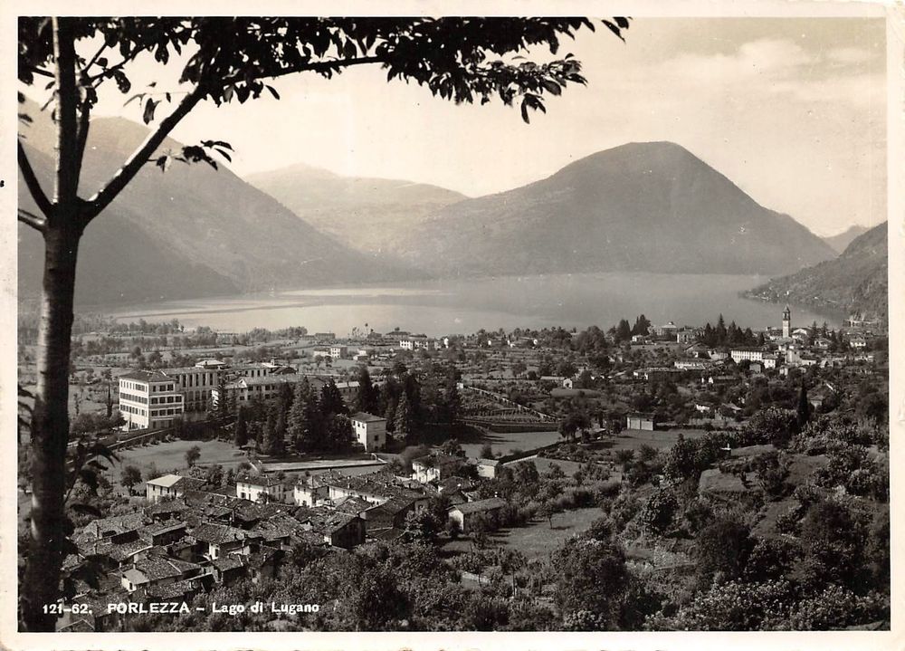 Photo Vintage Italie Vallata Di Porlezza Vue De Lugano - Tirage Albuminé Circa 1880 - 10,5x13,5 Cm