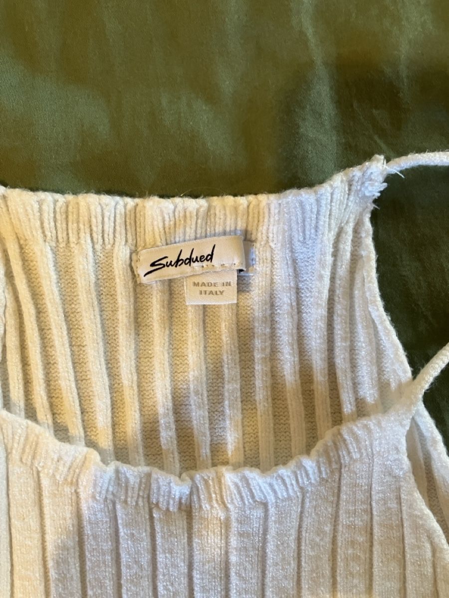Top: Subdued Top, Rippstrick, weiss, Gr. S  – Usato da frauenfeld venduto da Lahu8 2