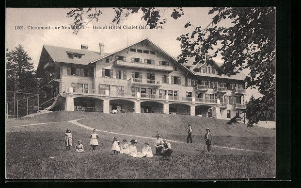 Cartoline postali: Chaumont sur Neuchâtel, Grand Hotel Cha – Usato da Berlin venduto da bartko-reher