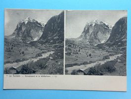 Grindelwald und Wetterhorn - Stereokarte - 3D