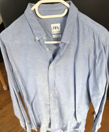 Herren Hemd ZARA Grösse L Relaxed Fit hellblau