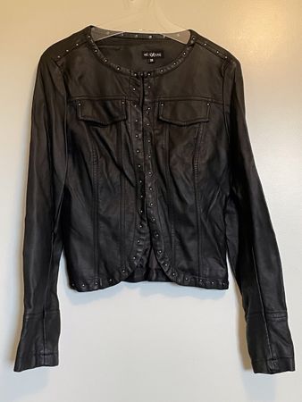 Veste No Excuse noire, taille 38, simili cuir, clous