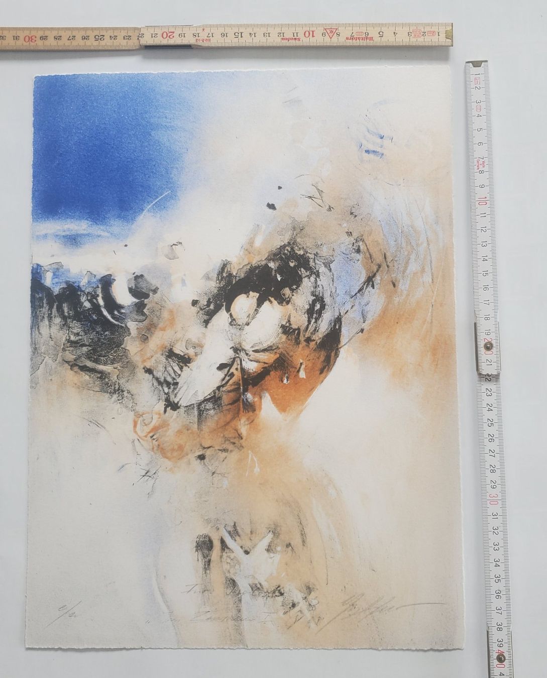 Grafiken & Lithographien: Original Lithographie, abstrakt, e/a, handsigniert, Widmung – Gebraucht aus Opfikon von Diversamente 1