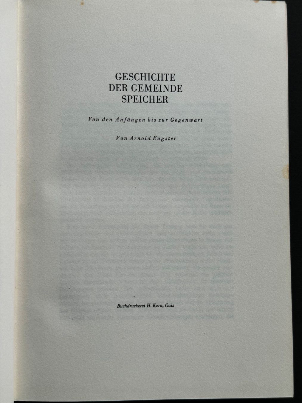 Libri: Geschichte der Gemeinde Speicher Appenzell 1947 – Usato da Adliswil venduto da buch_und_kunst 2