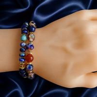Armband elastisch bracelet élastique Lapislazuli Unikat