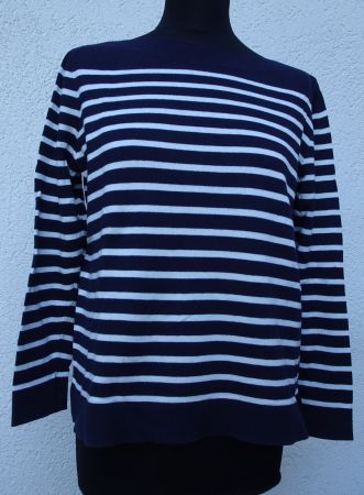 S. Oliver Shirt gestreift Pullover weiss blau Gr 40 UBoot