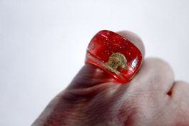 Vintage Space-Age - Ring mit Muschel, Seestern, Seeigel, usw