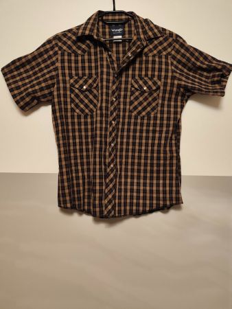 Wrangler Kurzarmhemd braun kariert, Grösse L