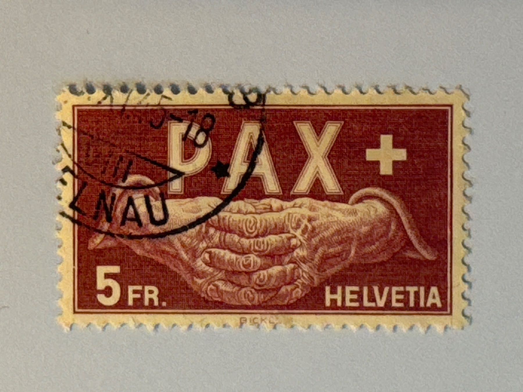 Alle Briefmarken: 1945, PAX, ZNr. 273, gestempelt – Gebraucht aus Küssnacht am Rigi von POSTOMASTER