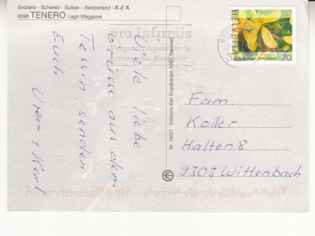 Ansichtskarten: Tenero 2003 – Gebraucht aus Bürglen TG von StampGraf 1