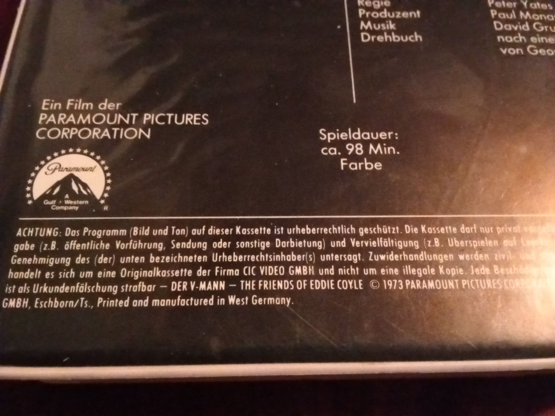 Alle VHS: Der V-Mann (USA 1973) mit Robert Mitchum CIC Video VHS 2187 – Gebraucht aus Remetschwil von Hofiii 4