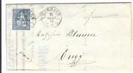 Faltbrief Trübbach - Engi GL 1866