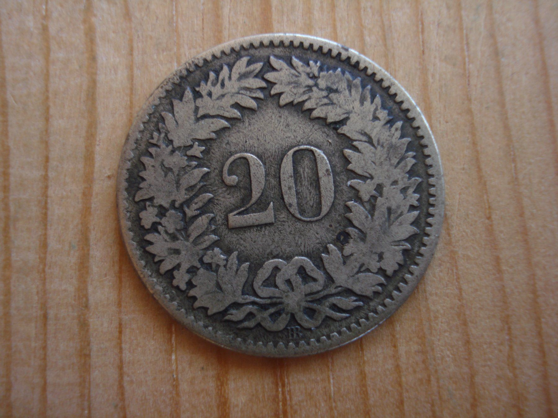 Alle Münzen: (P2) 20 Rappen 1850 – Gebraucht aus Erlach von Net-Coins 1