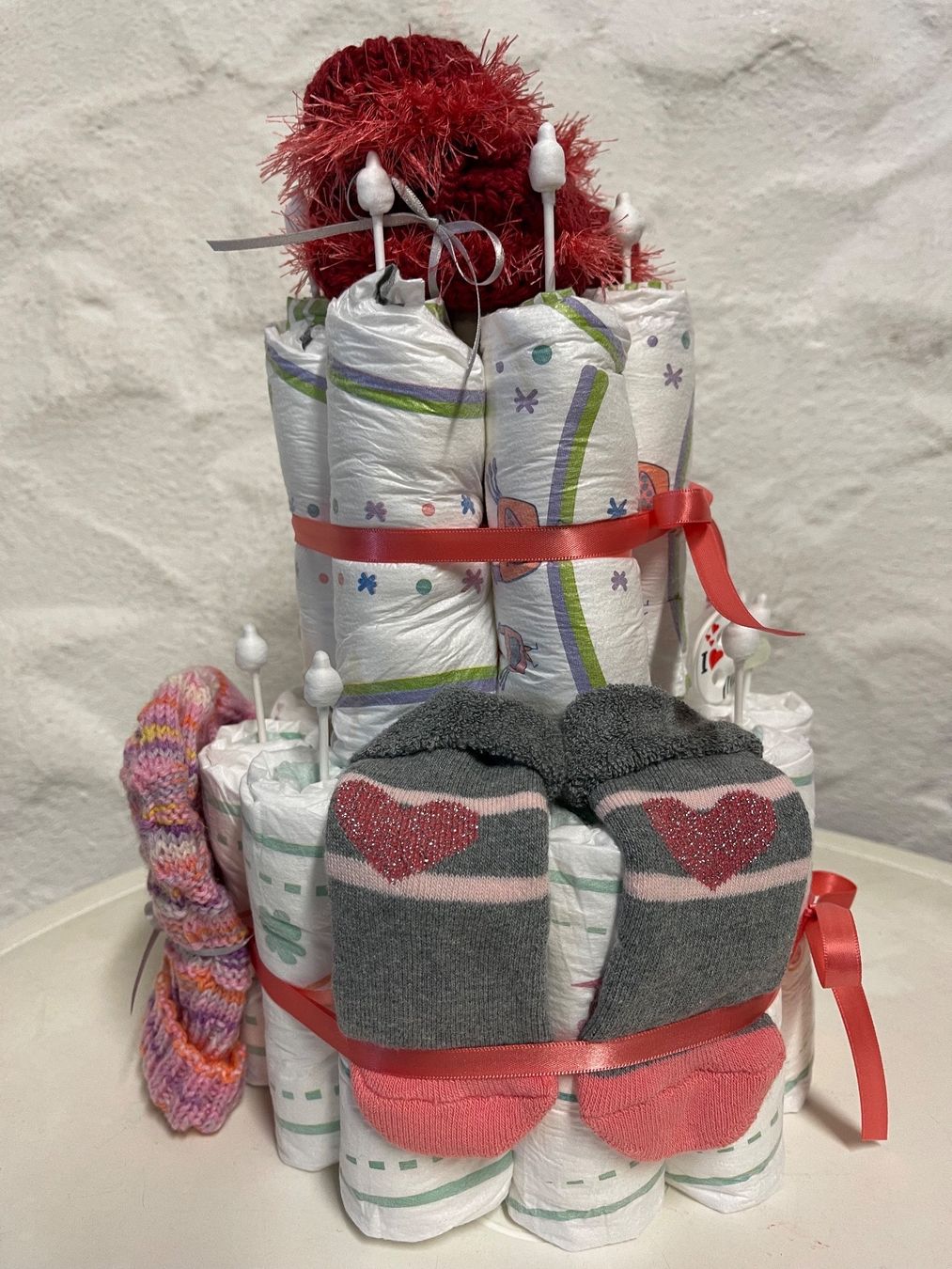 Windeleimer & Windeln: Windeltorte Mädchen, Baby Geschenk, Geburt, Taufe – Neu (gemäss Beschreibung) aus Urnäsch von pas_5r9c 2