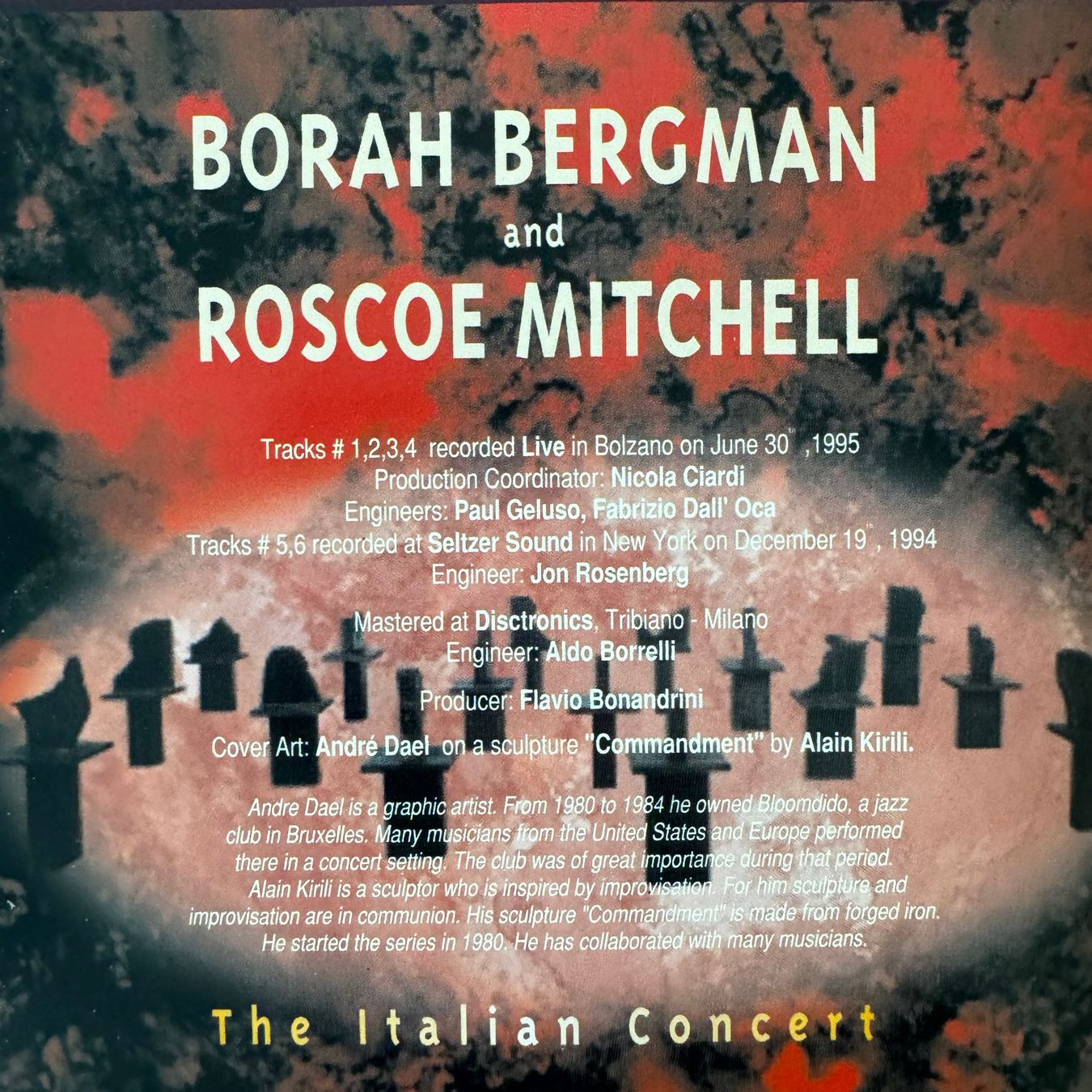 CDs: Borah Bergman - Roscoe Mitchell live (CD Soul Note) 1995 – Gebraucht aus Zug von Mirare9 1