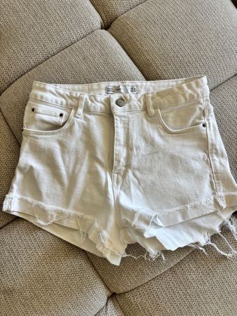 Short en jeans blanc taille M Zara