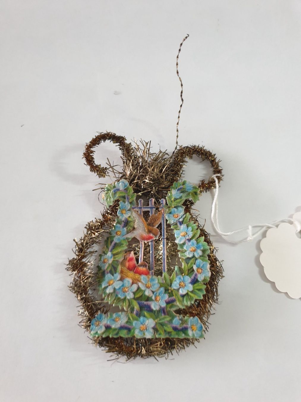 Tutte le decorazioni: CHRISTBAUMSCHMUCK  TINSEL MIT  VÖGELCHEN ANTIK – Usato da Locarno venduto da ICARO8 2