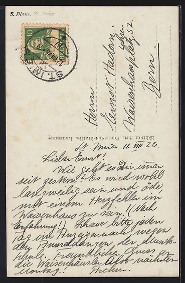 Cartoline postali: AK St. Imier, Blick auf den Kirchturm – Usato da Berlin venduto da bartko-reher 1