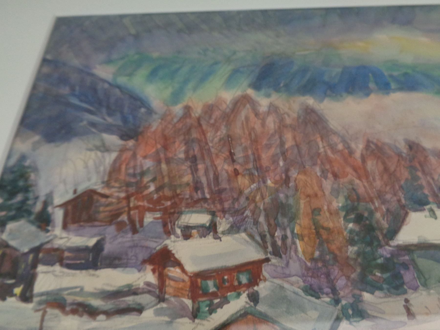 Dipinti: Aquarell O.Braschler - Verbier 1956 – Usato da Chur venduto da omonia 5