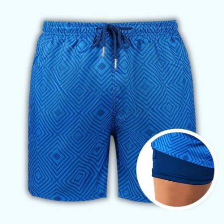 Shorts de bain bleus imprimé Bleu taille 3XL neuf