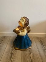 Weihnachtsdeko Engel mit Teelischthalter Kerzenständer ton