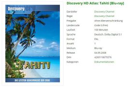 Discovery HD Atlas: Tahiti (Bluray)