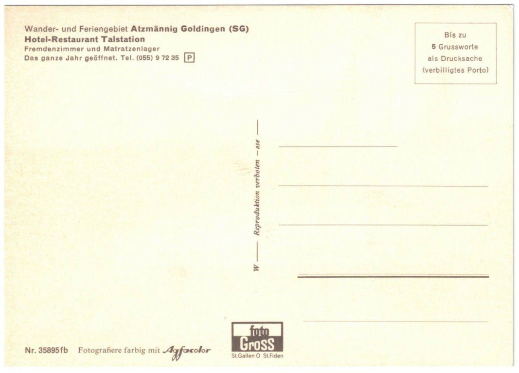 Cartoline postali: Goldingen - Skilift Atzmännig – Usato da Binningen venduto da Mountainrider 1