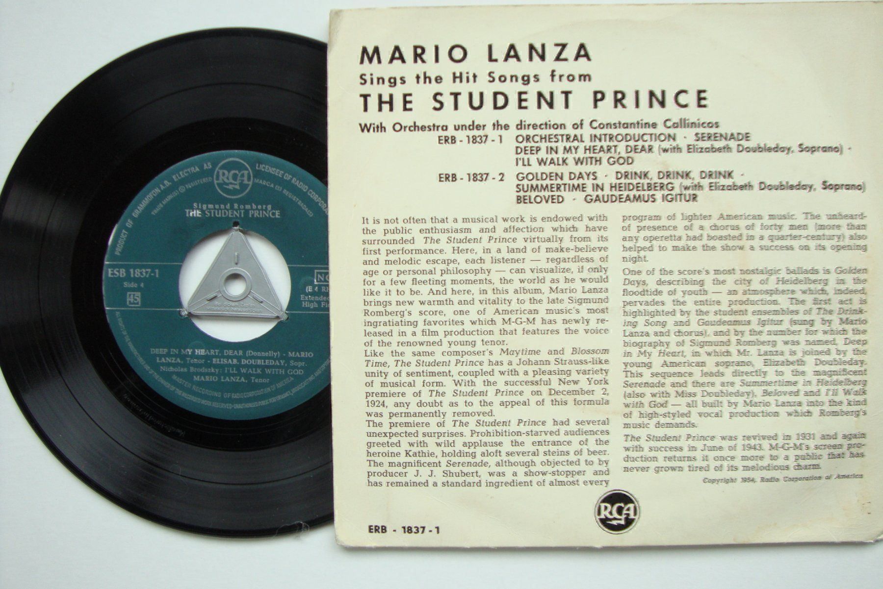 Schallplatten: MARIO LANZA - STUDENT PRINCE  EP – Gebraucht aus Bern von Uli_10_11 1