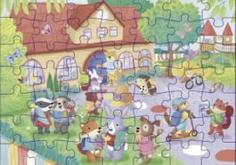 Puzzle Hallo Schule Tiere 49 Teile neuwertig