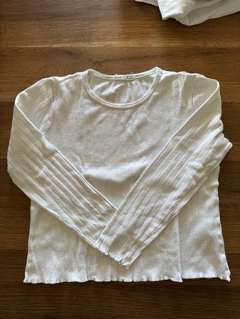 Oysho Langarmshirt Weiss strukturiert Gr. S