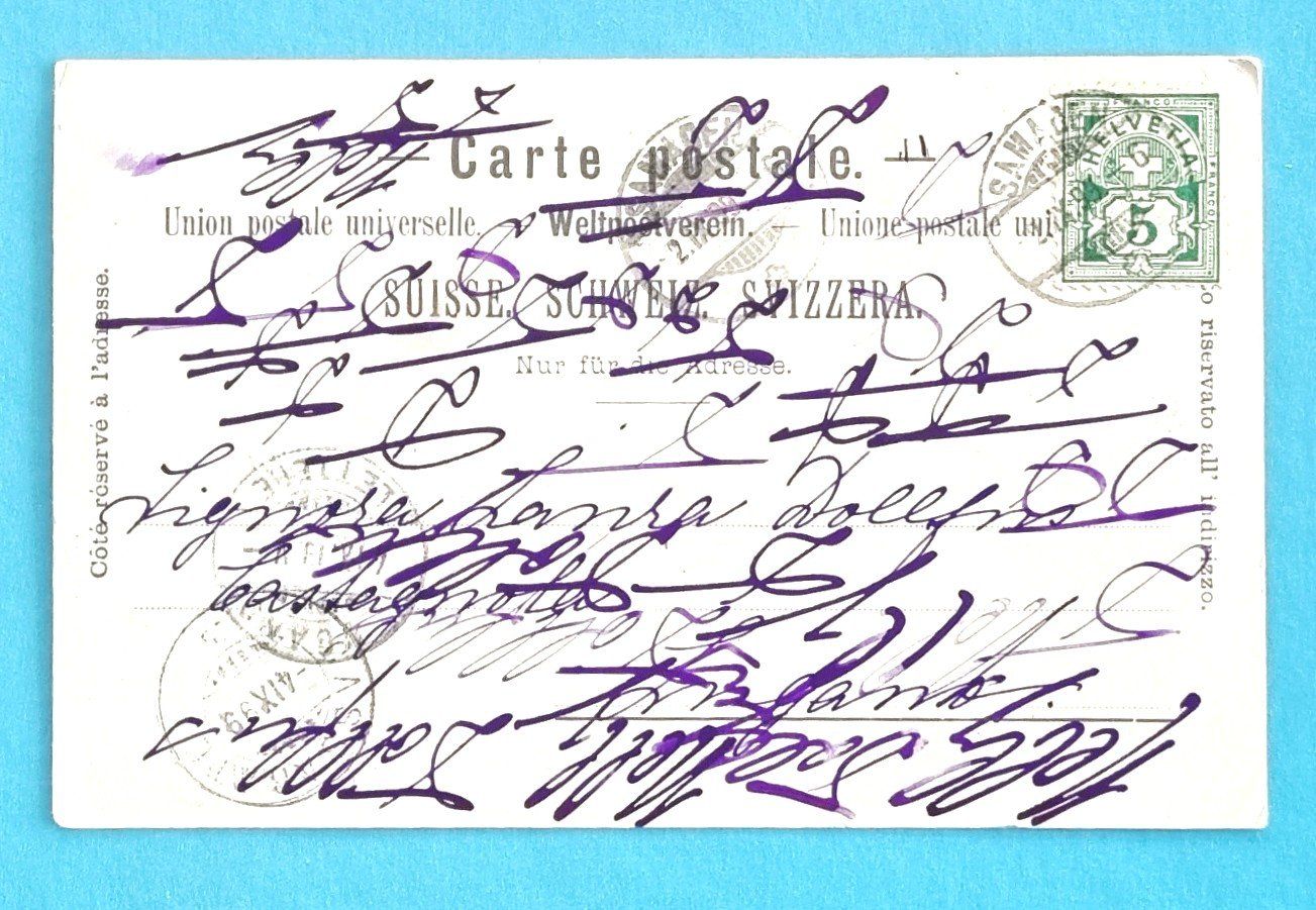 Cartoline postali: Samaden - Haus von Planta - 1899 – Usato da Rothrist venduto da RROENK 1