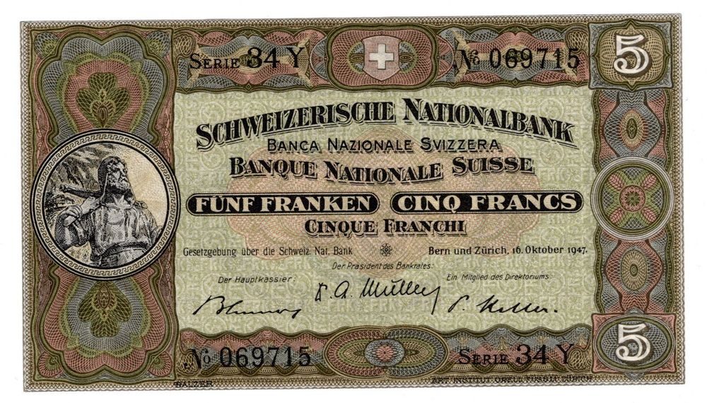 Note 5 FR 1947 - Bankfrisch, Ungefaltet | Kaufen auf Ricardo