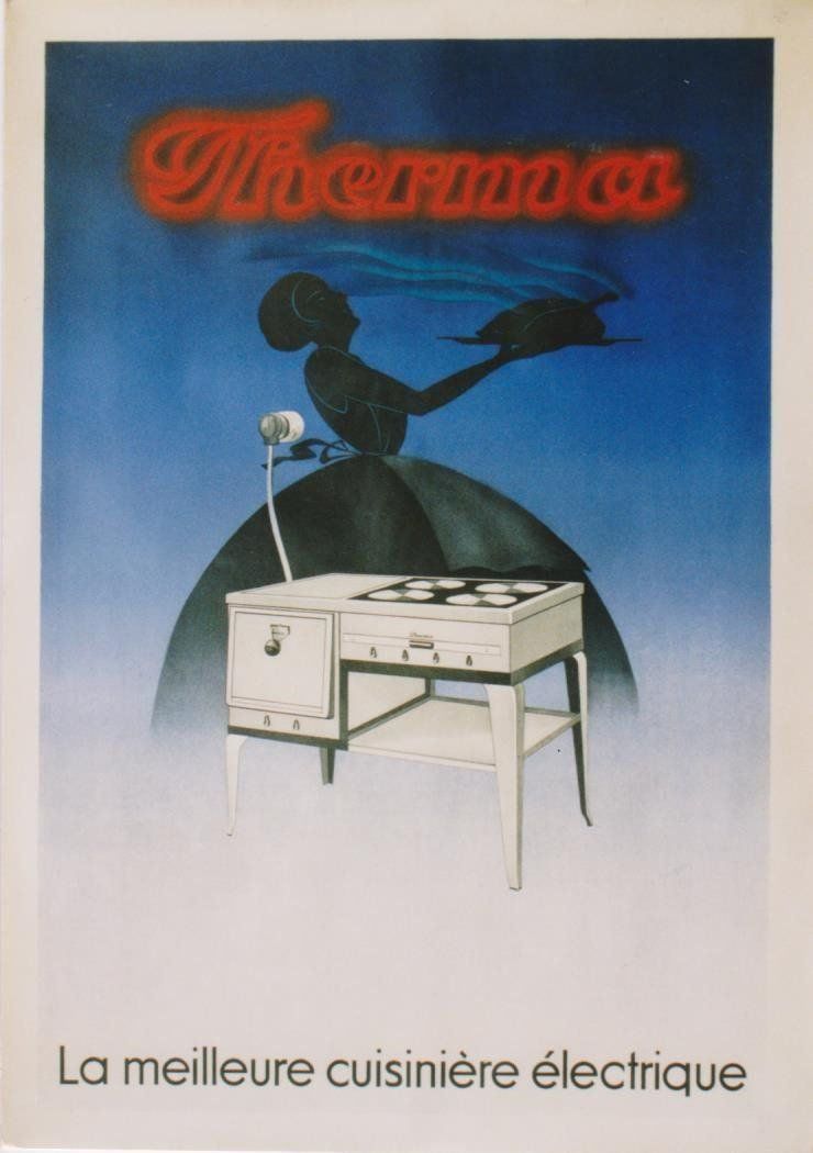 Foto & Immagini: THERMA CUISINIERE ELECTRIQUE 1935 Affiche originale – Usato da Blonay venduto da postercollection
