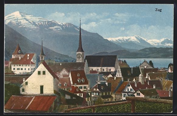 Ansichtskarten: AK Zug, Teilansicht mit Kirche – Gebraucht aus Berlin von bartko-reher