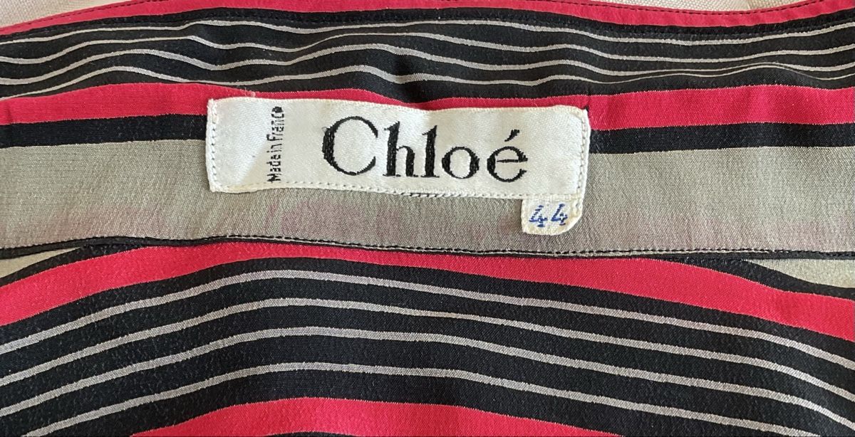 Chloé Camicette: Chloé chemisier en soie rayée multicolore – Usato da Corseaux venduto da Mililaforet75 3