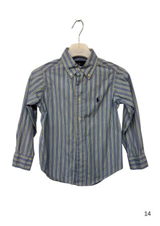 Langarmhemd Ralph Lauren gestreift blau grün Grösse 14