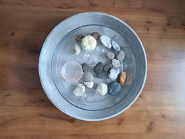 Dekoschale, Schale Wasser mit Aussenschale Zementoptik