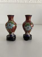 2 Cloisonné Väschen mit Unterstand
