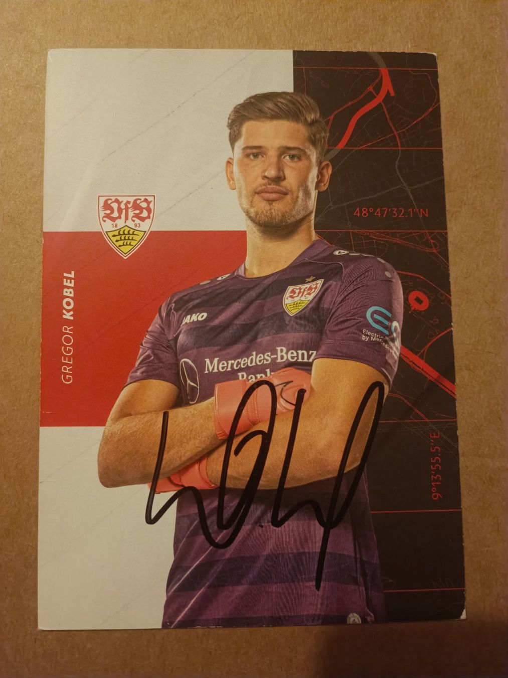 Autografi: Gregor Kobel - handsignierte VfB Stuttgart Autogrammkarte – Usato da Menziken venduto da Artographs
