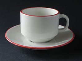 RÖSSLER Espressoset mit rotem Rand