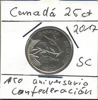KANADA - 25 CENT 2017, 150 JAHRE KONFEDERATION, UNZIRKULIERT