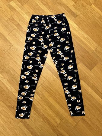 Warm velvet navy blue sleeping pants with rabbits